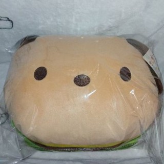 全新 小狗 漢堡造型 絨毛娃娃 抱枕（約36×32×22cm）