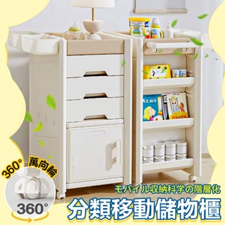 臺灣現貨 床頭收納櫃 多功能移動櫃 可移動儲物櫃 床頭置物櫃 置物架 移動收納櫃 塑膠抽屜櫃 日式簡約收納櫃