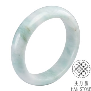 【漢石齋】天然翡翠A貨 手鐲玉鐲 飄花種 福 利 品(手圍18.4/版寬15.7mm)