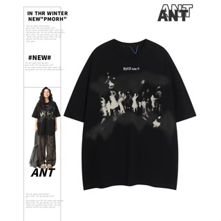 【ANT】290克重磅純棉外星人印花半袖t恤女 數碼印染 短袖 純棉 t恤 短袖上衣 棉t 精品衣服 夏季女裝 重磅短袖