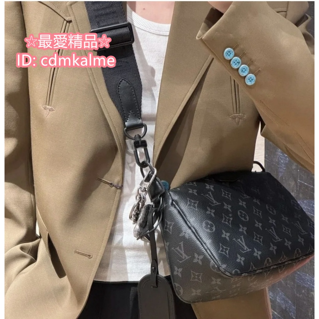☆最愛精品☆ LV M11741 Pochette 黑灰色 Monogram Eclipse 男生款 麻將包 斜背包