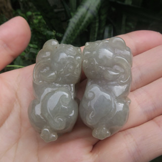 Coco緬甸玉 冰糯種純手工雕刻 招財貔貅擺件ㄧ對 翡翠a貨附證書 現貨在臺北市