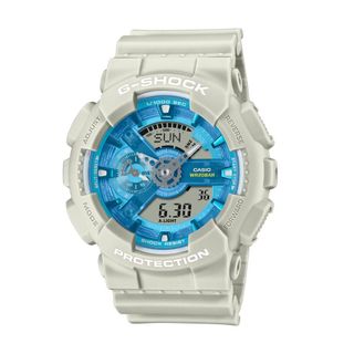 【CASIO 卡西歐】G-SHOCK 熱帶風格 沙丘綠洲 白沙米 人氣雙顯 GA-110AS-5A 51.2mm