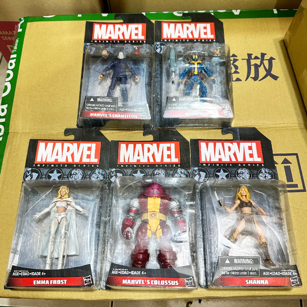 MARVEL INFINITE 3.75吋 變色龍 死侍 白皇后 紅坦克(頭部有褪色) SHANNA 5款合售 (全新)