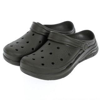 SKECHERS ARCH FIT FOAMIES 男款 休閒 洞洞鞋 足弓支撐 墨綠色 膠鞋-243160OLV