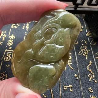 天然緬甸A貨翡翠玉珮 年年有魚(附綁繩) 超優惠玉珮 現貨當天可出貨 保證A貨 玉珮 翡翠(A140)