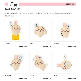 (正版現貨) 吉伊卡哇 日版官方 一番賞 兔兔 烏薩奇 chiikawa 現貨 E賞 胸章 娃娃 垂耳兔 槌子 體重
