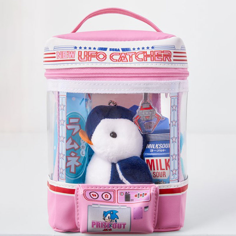 wbar☆日本雜誌附錄 SEGA UFO CATCHER 夾娃娃機造型收納包 曬娃包 痛包 透明手提化妝包
