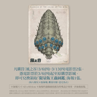 《現貨，24H出貨》經典收藏 2025年 風之谷 限定、限量版王蟲圖鑑A2大海報 獨立編號 入場特典 宮崎駿 吉卜力