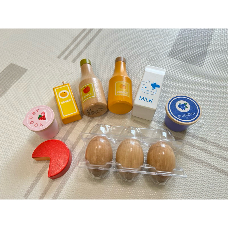二手木製玩具 Hape愛傑卡角色扮演系列健康美食組