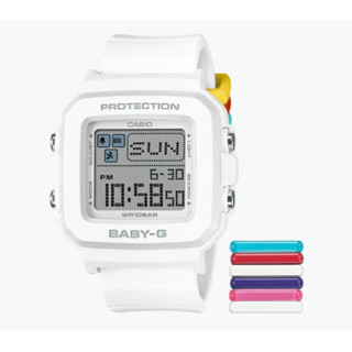 CASIO 卡西歐 BABY-G 隨附6個繽紛錶帶環 畫素動畫手錶(BGD-10L-7）