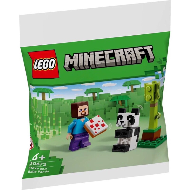 樂高 LEGO 30672 史蒂夫與熊貓寶寶 Steve and Baby Panda 創世神 Polybag 全新未拆