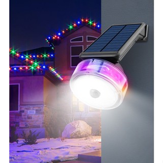 戶外升級版LED串燈太陽能充電多用途庭院燈多功能防水人體感應壁燈旋轉七彩氛圍燈路燈