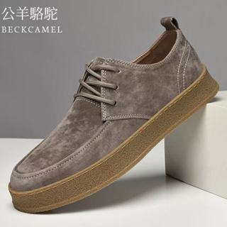 公羊 駱駝 男士休閒鞋 韓版休閒鞋 板鞋 復古 時尚 工裝鞋子 軟底 百搭 磨砂 真皮 商務 英倫休閒鞋 男鞋 鞋子男