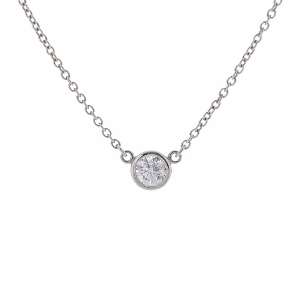 [03月 超優惠] Tiffany Diamonds by the Yard 單鑽鎖骨鍊 PT950 0.21ct