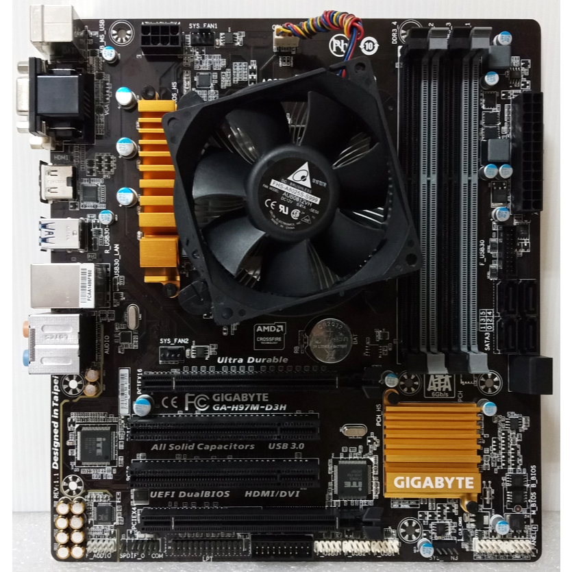 1150腳位 實體拍攝 GIGABYTE GA-H97M-D3H + i7-4770 附後擋板/原廠散熱器