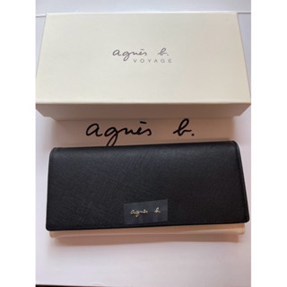 Agnes b. 女款 皮夾 長夾 牛皮 經典色 女生 皮夾 黑色 白色