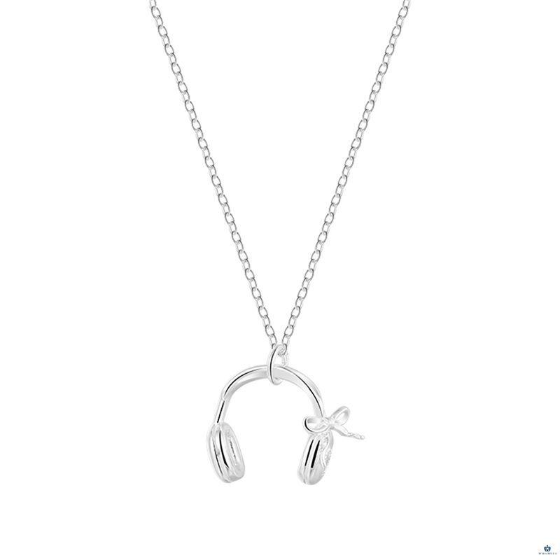 925純銀個性項鍊 耳機項鍊 蝴蝶結鎖骨鍊 可甜可鹽純銀項鍊 ins風 Necklace