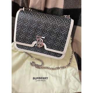二手精品 Burberry TB 包 花壓字絎縫中型單肩包