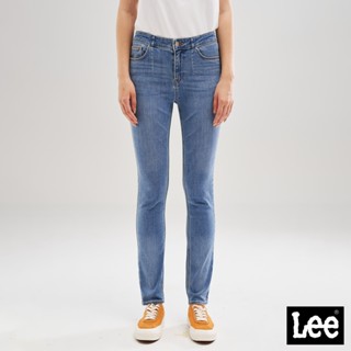 Lee 433 彈性高腰修身窄管牛仔褲 女 淺藍洗水 LL220330269