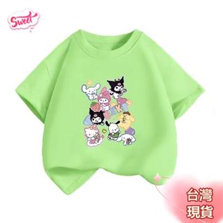 Sweet 女童短袖 臺灣現貨 女童夏季短袖T恤卡通新款兒童上衣中大童潮流洋氣上衣