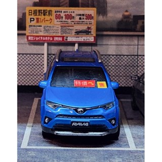 1/43 TOYOTA RAV4 藍 原廠 合金模型車(二手、瑕疵車)。