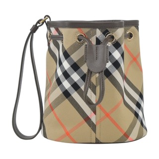 BURBERRY 新款經典格紋抽繩束口手拿包(沙色)｜JS Maxx官方旗艦館