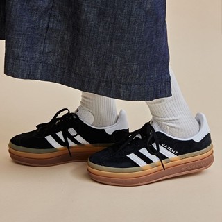 ADIDAS 休閒鞋 GAZELLE BOLD 黑白 厚底 麂皮 增高鞋 女 IE0876