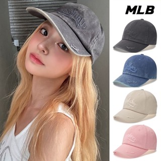 MLB 可調式刷破牛仔丹寧軟頂棒球帽 Varsity 道奇/紅襪/洋基隊 (3ACPVL64N-四款任選)【官方旗艦店】