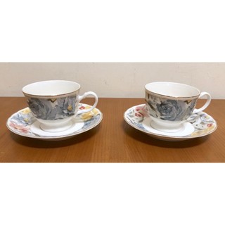 日本 KAKAMU Harmony Rose 咖啡杯組 對杯 2杯2盤 MADE IN JAPAN