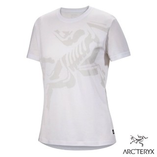 【ARCTERYX 始祖鳥】女 純棉透氣 圓領短袖排汗衣 Bird Cotton 登山上衣/白光白 X000008136