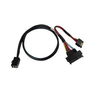 PCIe G.4 Mini SAS (SFF-8673)HD 4x to U.2(SFF-8639)cable,50cm