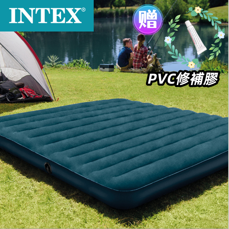 【Rising】美國品牌intex 植絨充氣床 單人床墊 單人加大 雙人床墊 充氣床墊 充氣床 露營 氣墊床 休閒床墊