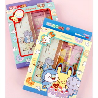 現貨🚀 韓國 pokémon 寶可夢 神奇寶貝 7件文具組 鉛筆 橡皮擦 筆蓋 直尺 削筆器 文具用品 yabi韓國代購