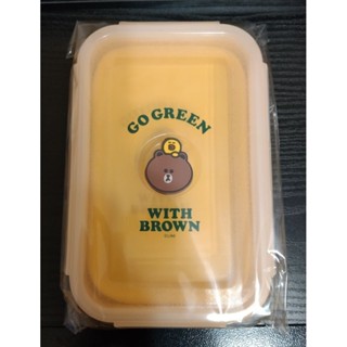 全新現貨 LINE FRIENDS 熊大 自保新鮮保鮮盒 矽膠 800ml 屈臣氏 方便摺疊收納 低價 出清