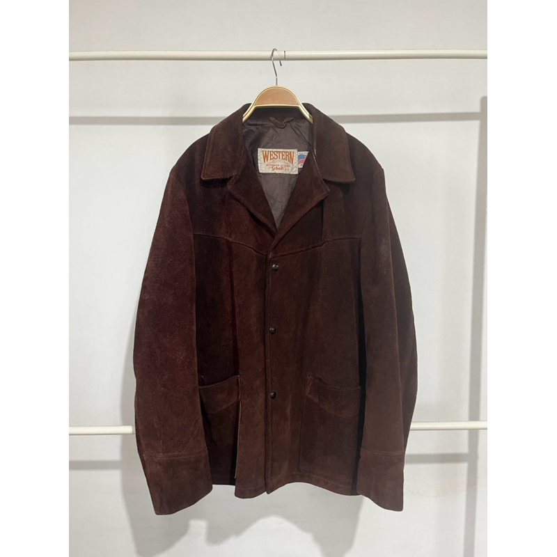 ［On Sale］美國製 Schott 深棕色西部麂皮外套