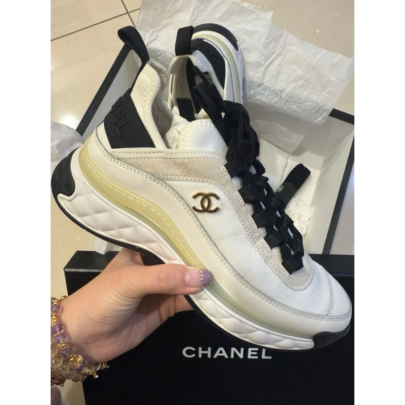 自售全新 Chanel 香奈兒 老爹鞋 增高氣墊球鞋 專櫃購入 大全配 附購證 38碼