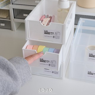 JOJO現貨⚡️簡約增高架桌面收納系列 透明抽屜式收納盒 日系抽屜盒 ins風書桌 桌面佈置