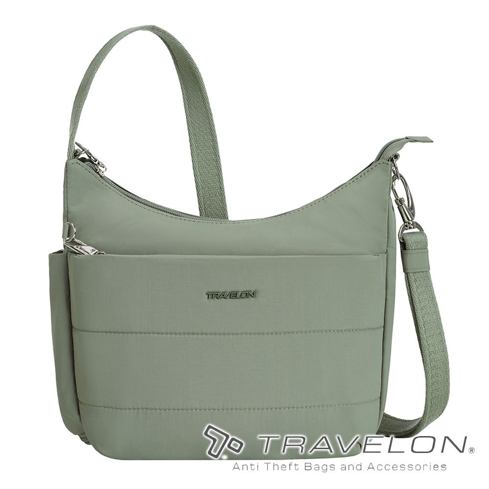 【Travelon 美國】ROAM防盜斜背包『綠』TL-43677 戶外 露營 休閒 時尚 旅遊 防盜 背包