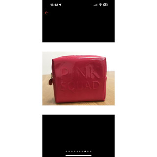 全新：無盒裝/裸裝/YSL 桃紅幫派化妝包-漆皮11*10 *2cm