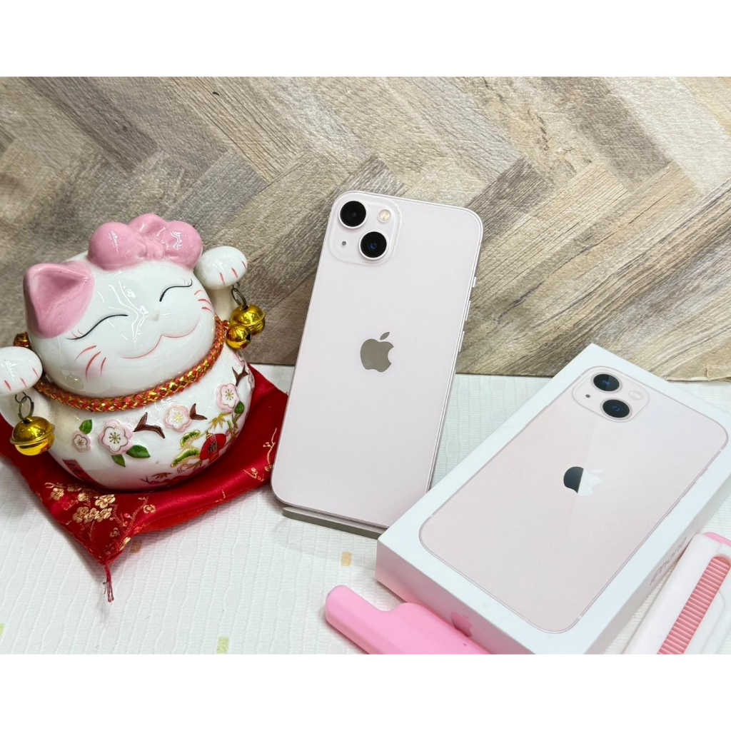 iPhone 13 128g 粉 電池77% 四角有傷