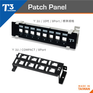 【★ 美國 T3 】● 壁掛式 跳線面板 ● 空白跳線架 ●1U 8P ● Patch Panel● 89D支架