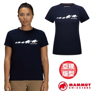 【MAMMUT 長毛象】女 透氣快乾 圓領短袖排汗衣 QD Logo Print 登山T恤 運動上衣 02022