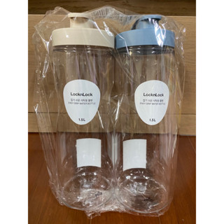 LocknLock 樂扣樂扣 PET輕鬆手提大容量冷水壺1500ml/二入(莫蘭迪藍+奶茶色)