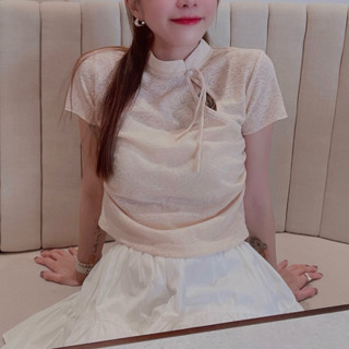 二手衣🤍中式旗袍風上衣 短袖上衣 女裝上衣