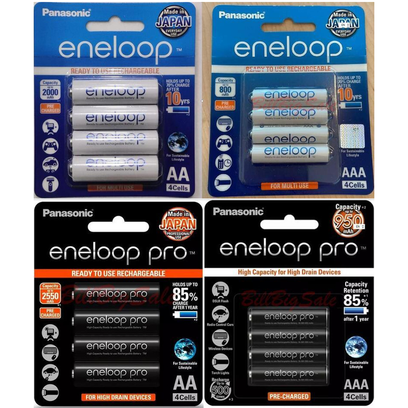 當日出★(Panasonic eneloop Pro 低自放充電電池)3號AA / 4號AAA日本製國際牌鎳氫電池晿