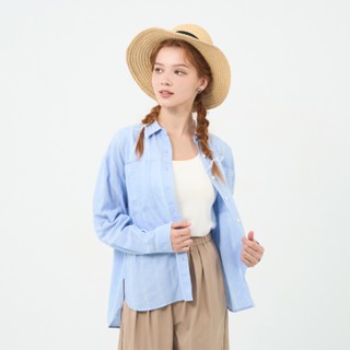 GIORDANO 女裝長袖襯衫 Natural Linen系列 05345223