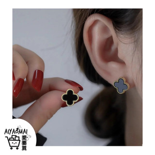 COZY JEWERLY Anting Clover Titanium Wanita 18K LAPIS EMAS