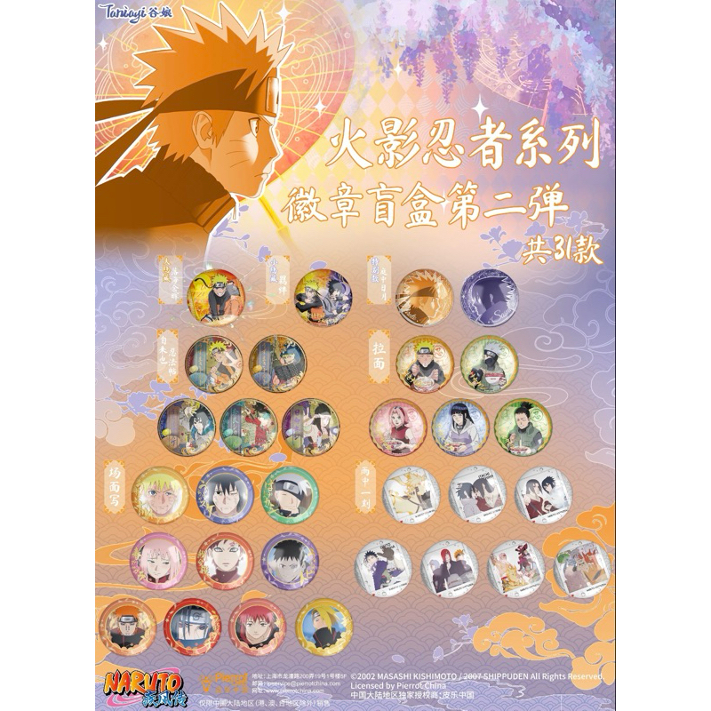 火影忍者 naruto 谷娘二彈 鳴人 佐助 小櫻 帶土 卡卡西 鼬 我愛羅  鹿丸 雛田 迪達拉 佩恩