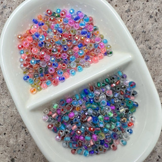 【特價款🌟手作飾品材料🌟】10g-4mm染芯切面玻璃米珠 串珠 手作材料 diy配件 手鍊 耳環 項鍊 串珠材料